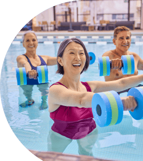 People doing water aerobics