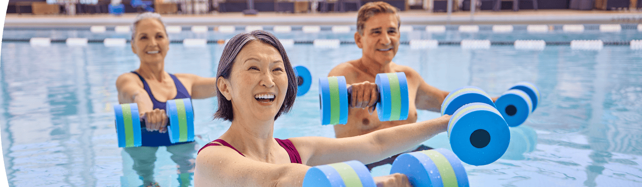People doing water aerobics