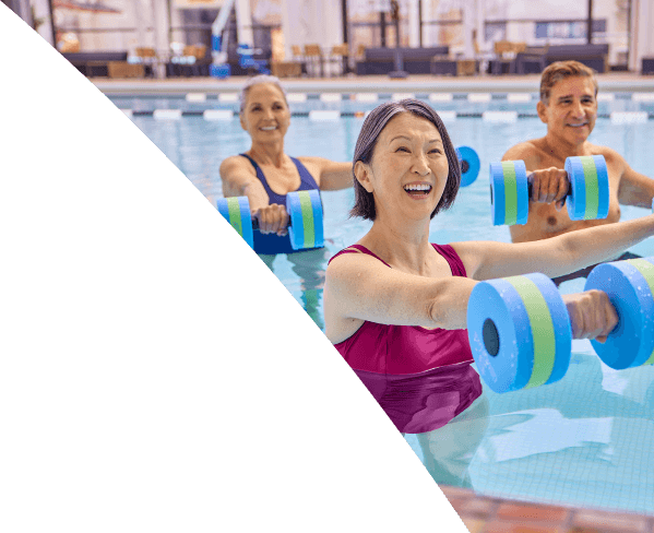 People doing water aerobics