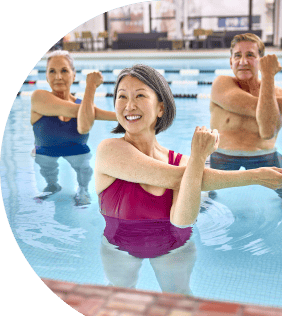 People doing water aerobics