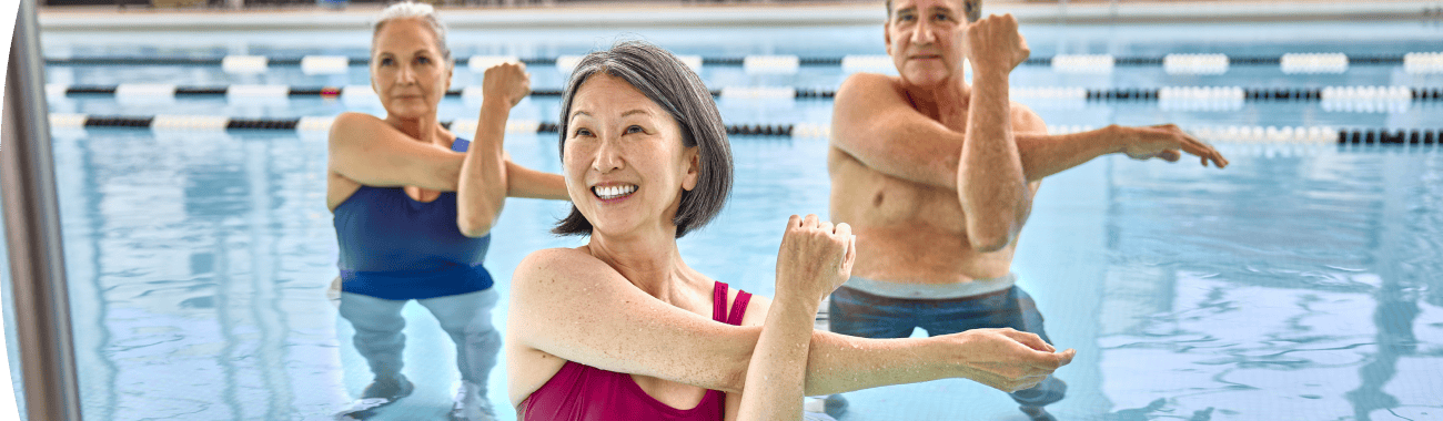 People doing water aerobics